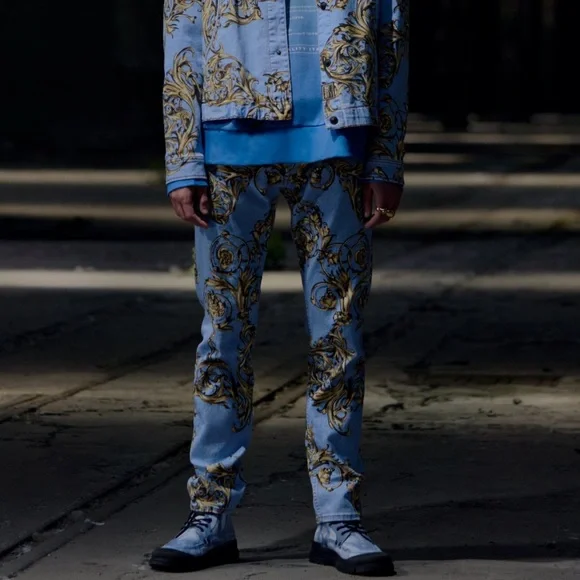 Mens Jeans Versace Baroque Jeans Baroque Print Trousers VERSACE